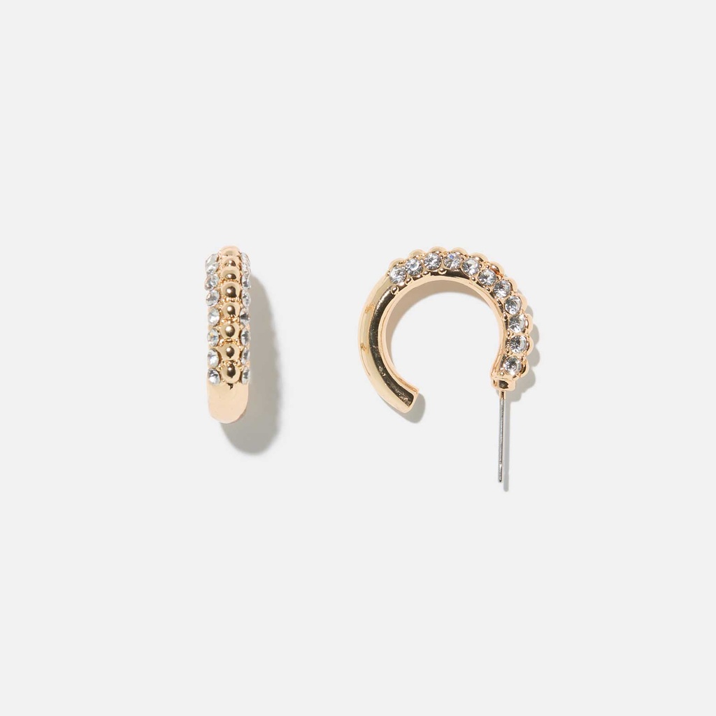 Guldfärgade hoops med stenar 19 mm