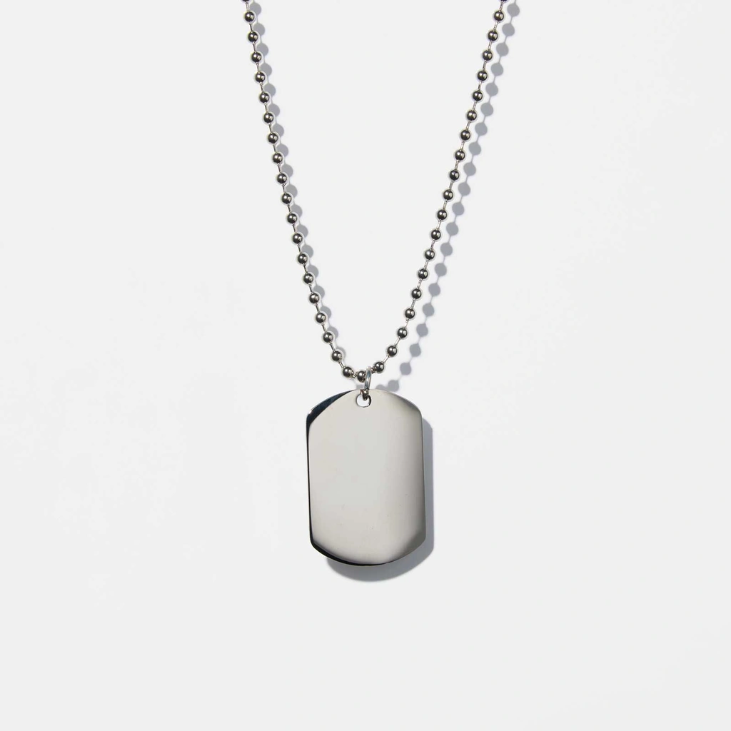 Halsband herr, kulkedja med dog tag
