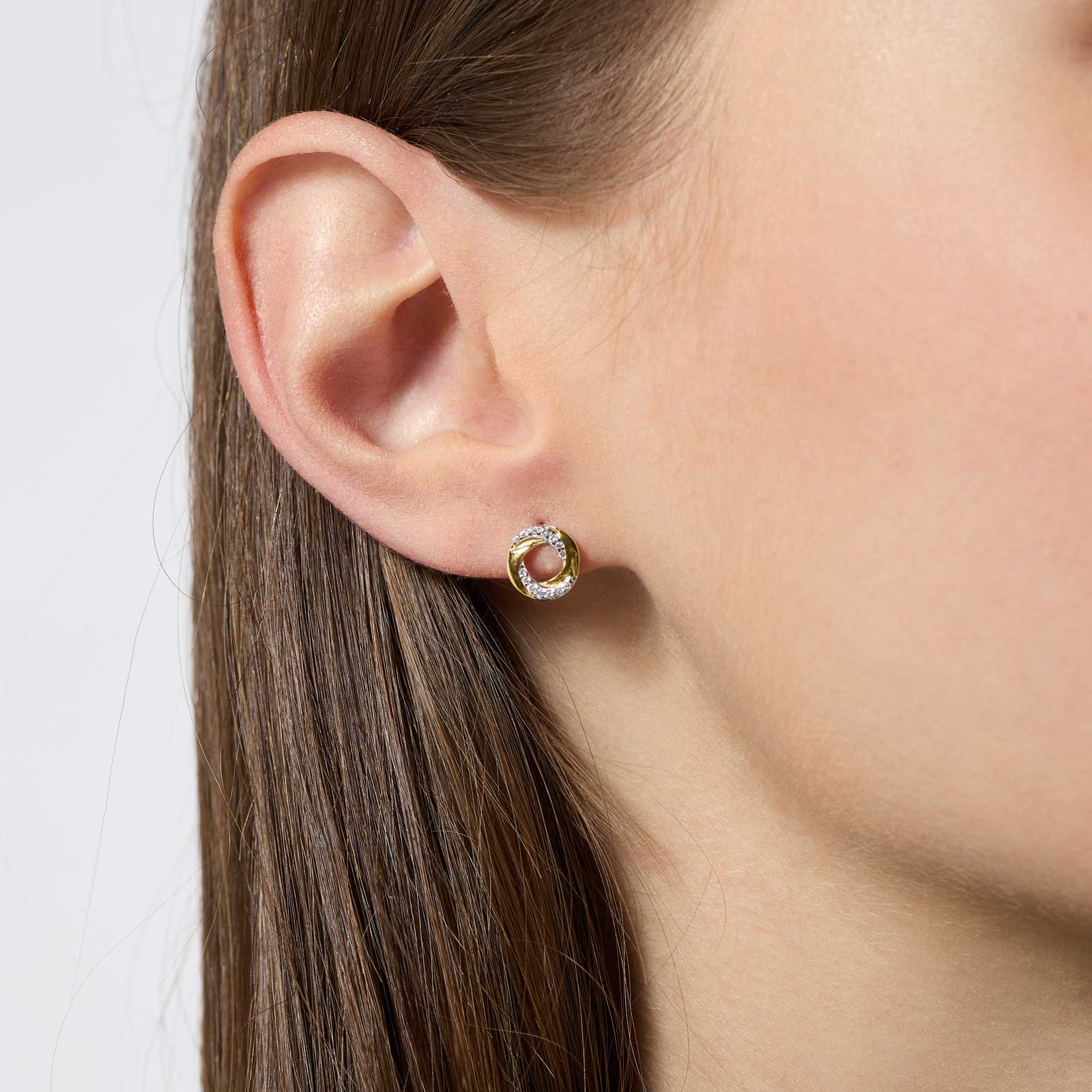 Silverörhängen - bicolor, cirklar