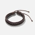 Brunt dubbelt flätat armband herr