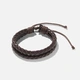 Brunt dubbelt flätat armband herr