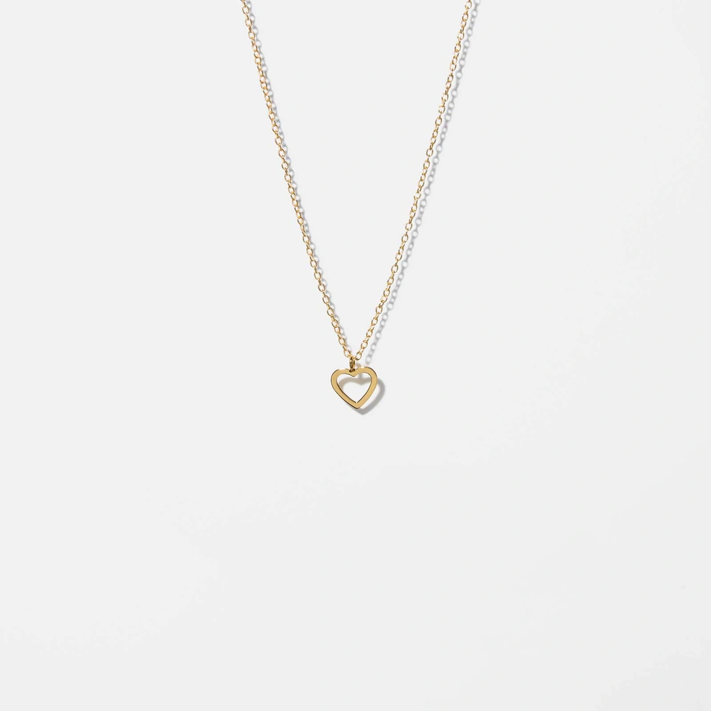 Guldpläterat silverhalsband för barn - hjärta, 36+2cm