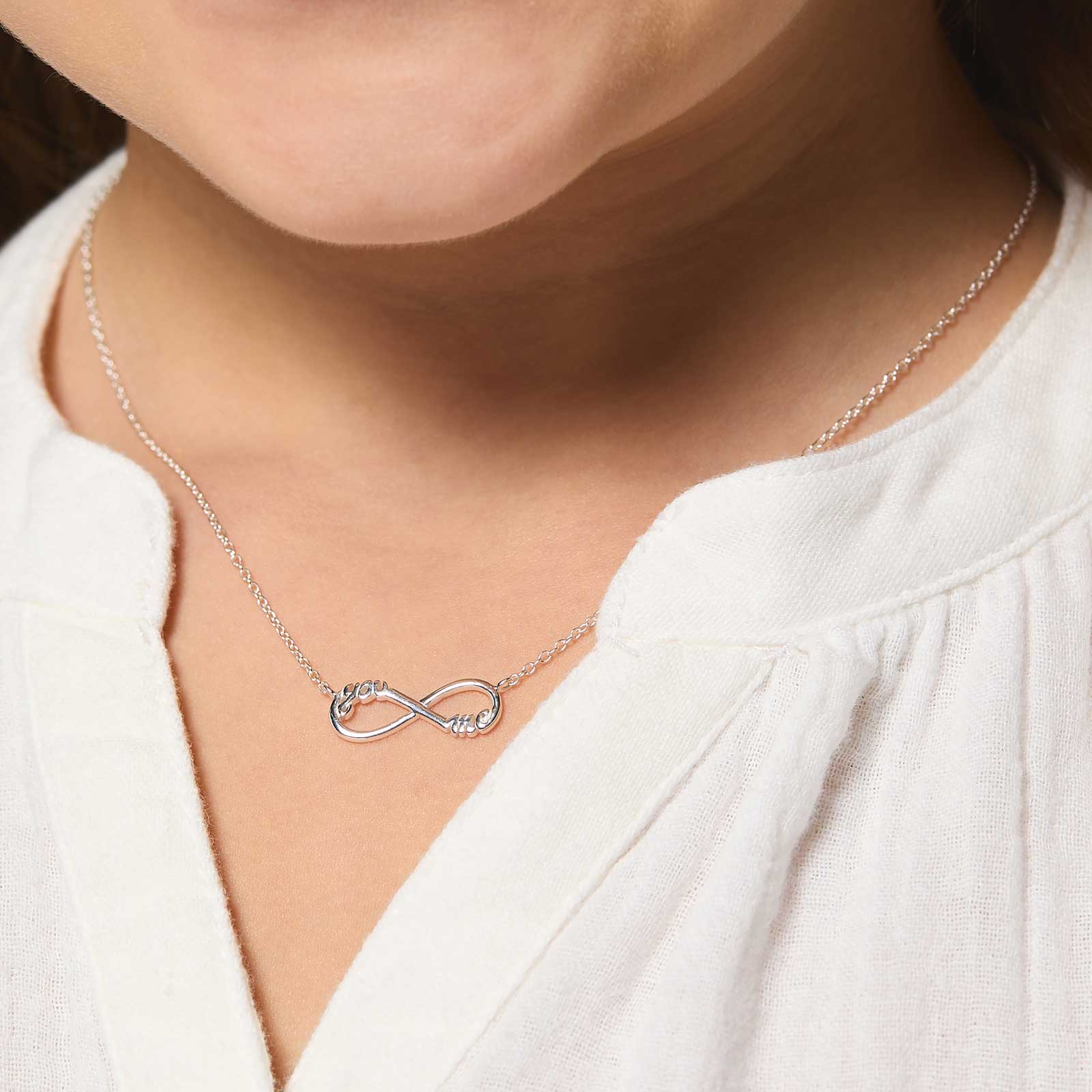 Silverhalsband för barn - infinitysymbol, 36+2cm