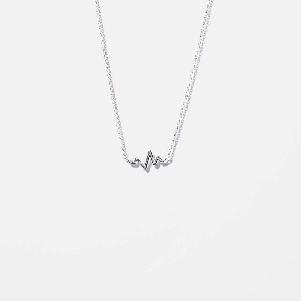 Silverhalsband för barn - hjärtslag, 36+2cm