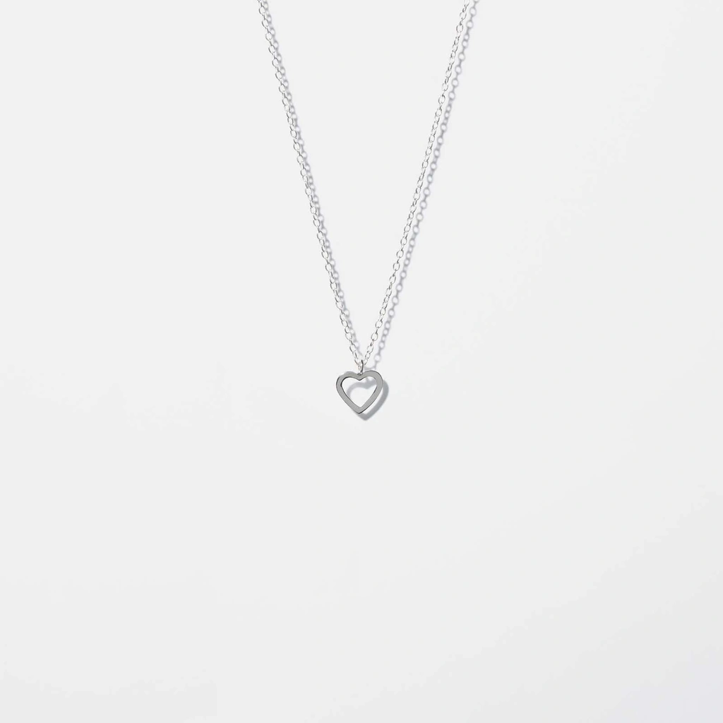Silverhalsband för barn - hjärta, 36+2cm