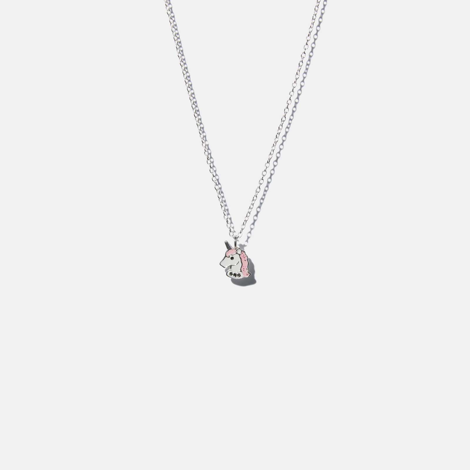 Silverhalsband för barn - enhörning, 36+2cm