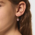 Guldpläterade silverörhängen för barn - hängande rosa hjärta