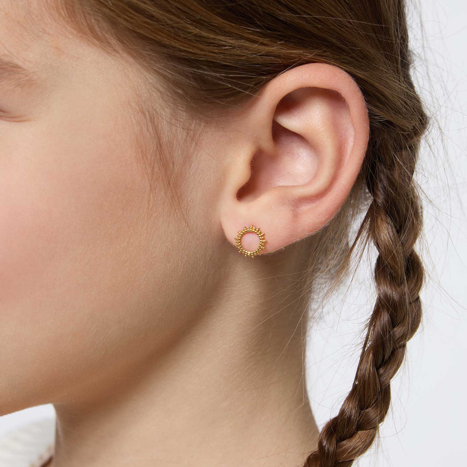 Guldpläterade silverörhängen för barn - kransar