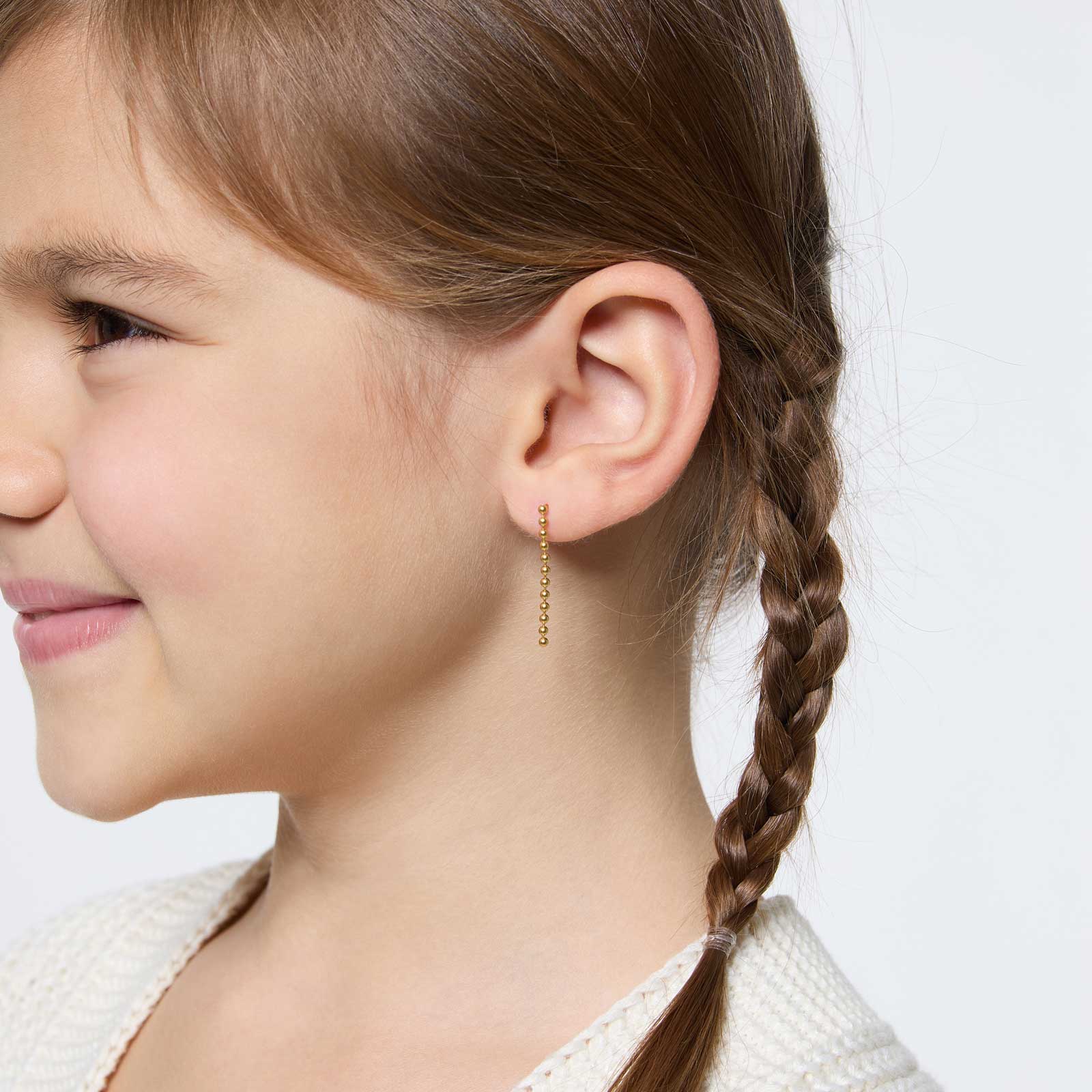 Guldpläterade silverörhängen för barn - hängande kulor