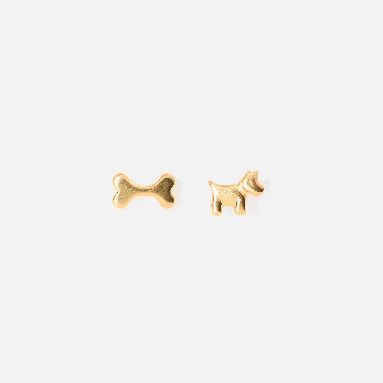 Guldpläterade silverörhängen för barn - hund & ben