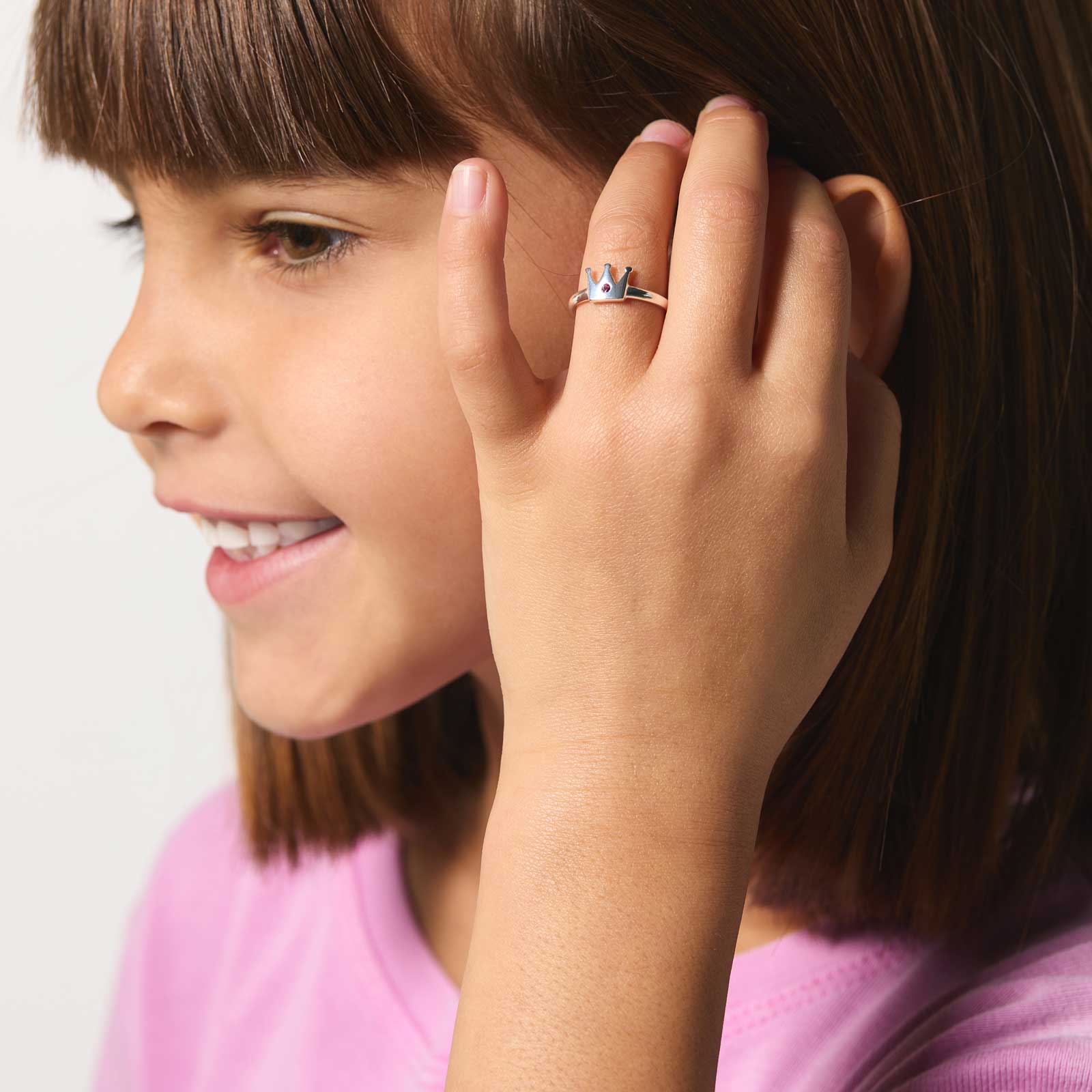 Silverring för barn - krona
