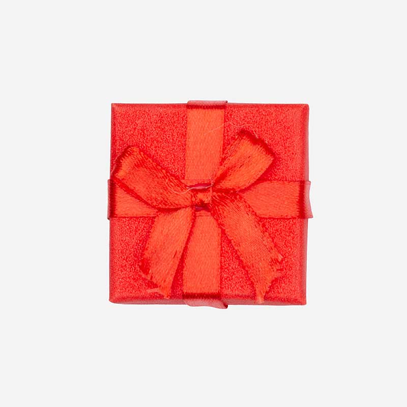 Presentask - röd glitter 5x5 cm