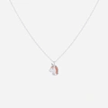 Silverhalsband för barn - vit/rosa enhörning, 36+2 cm