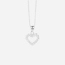 Silverhalsband för barn - öppet vitt hjärta, 36+2 cm