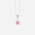 Silverhalsband för barn - rosa stjärna, 36+2 cm