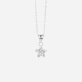 Silverhalsband för barn - vit stjärna, 36+2 cm