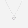 Silverhalsband för barn - hjärta med stenar, 36+2 cm