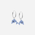 Silverörhängen för barn - hoops, blå delfiner, 12 mm