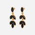 Guldfärgade örhängen - hängande svarta stenar