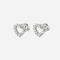 Silverfärgade örhängen - studs, hjärtan