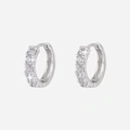 Örhängen i äkta silver - hoops med stenar 14 mm