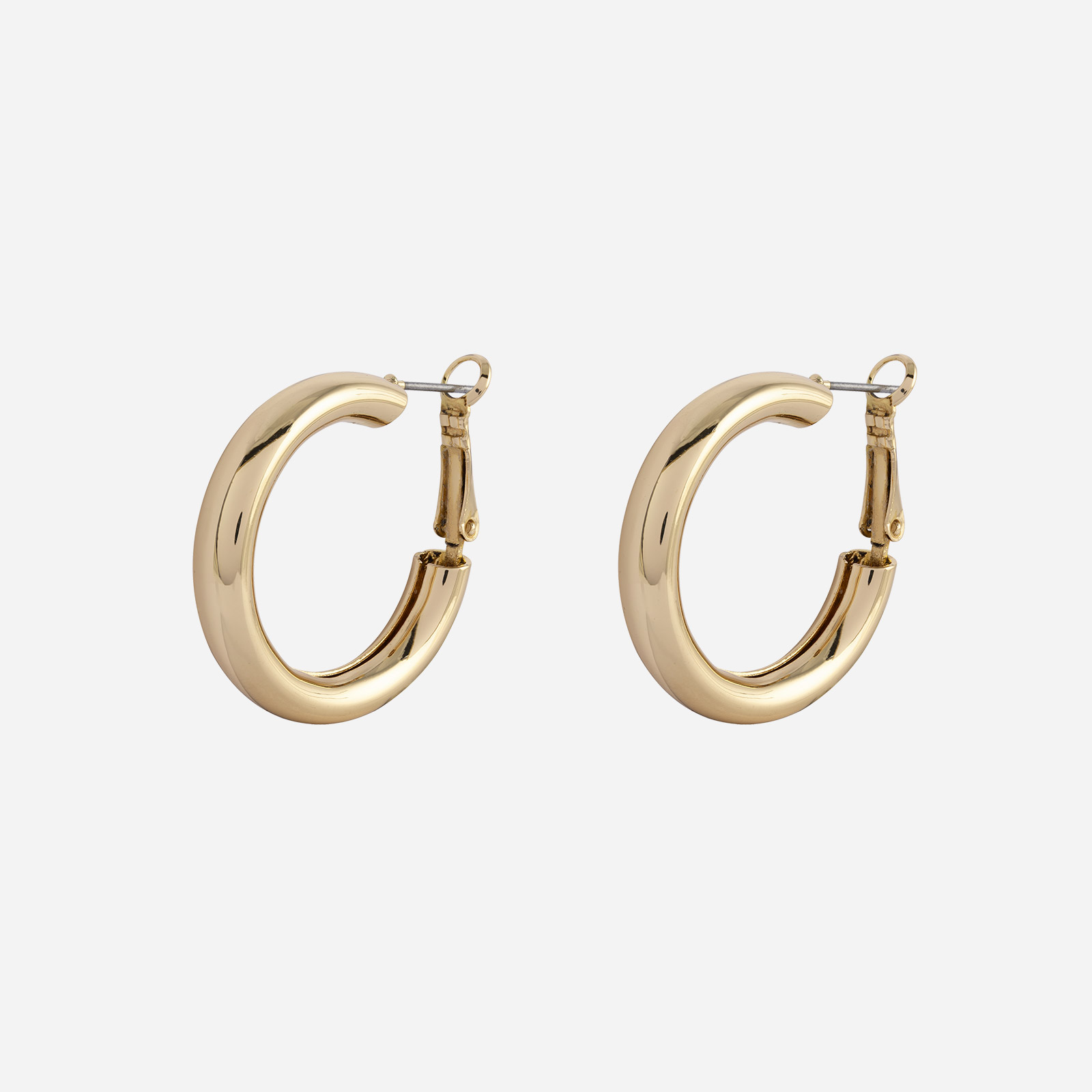 Guldfärgade örhängen - hoops chunky 30 mm