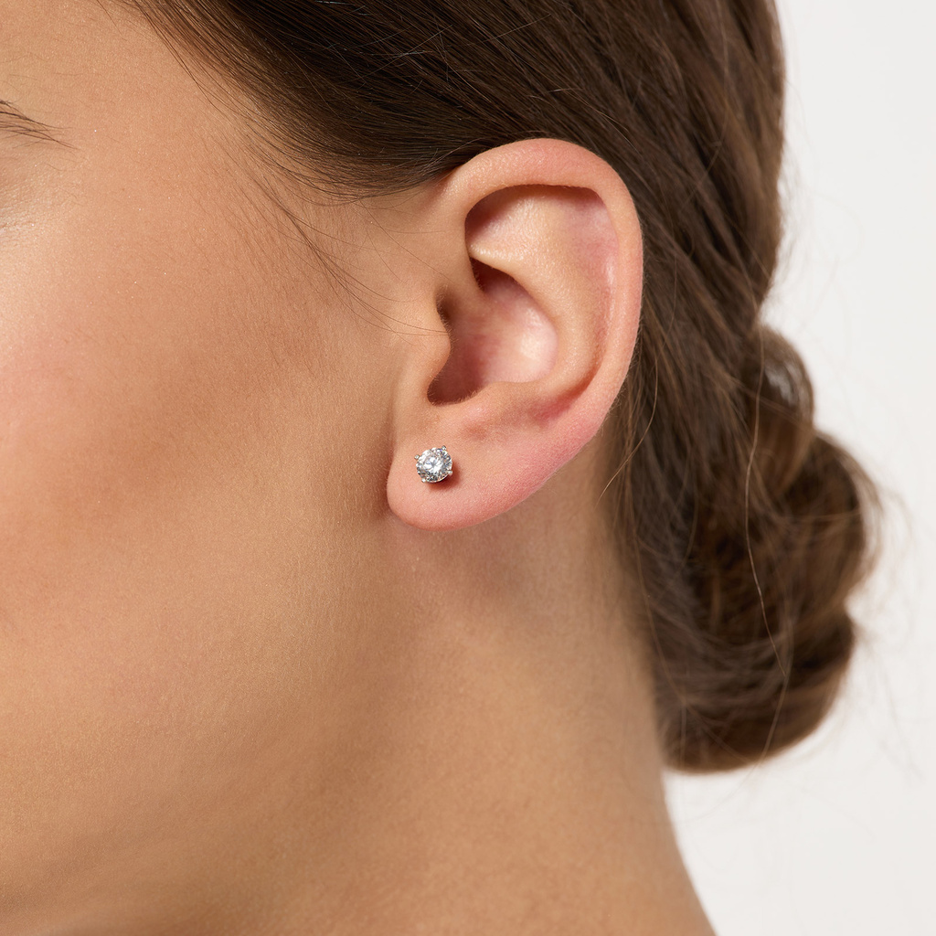 Örhängen Katarina 18k vitguld, labbodlade diamanter 1 carat - Solitär