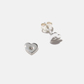 Silverörhängen för barn - hjärtan med kristaller