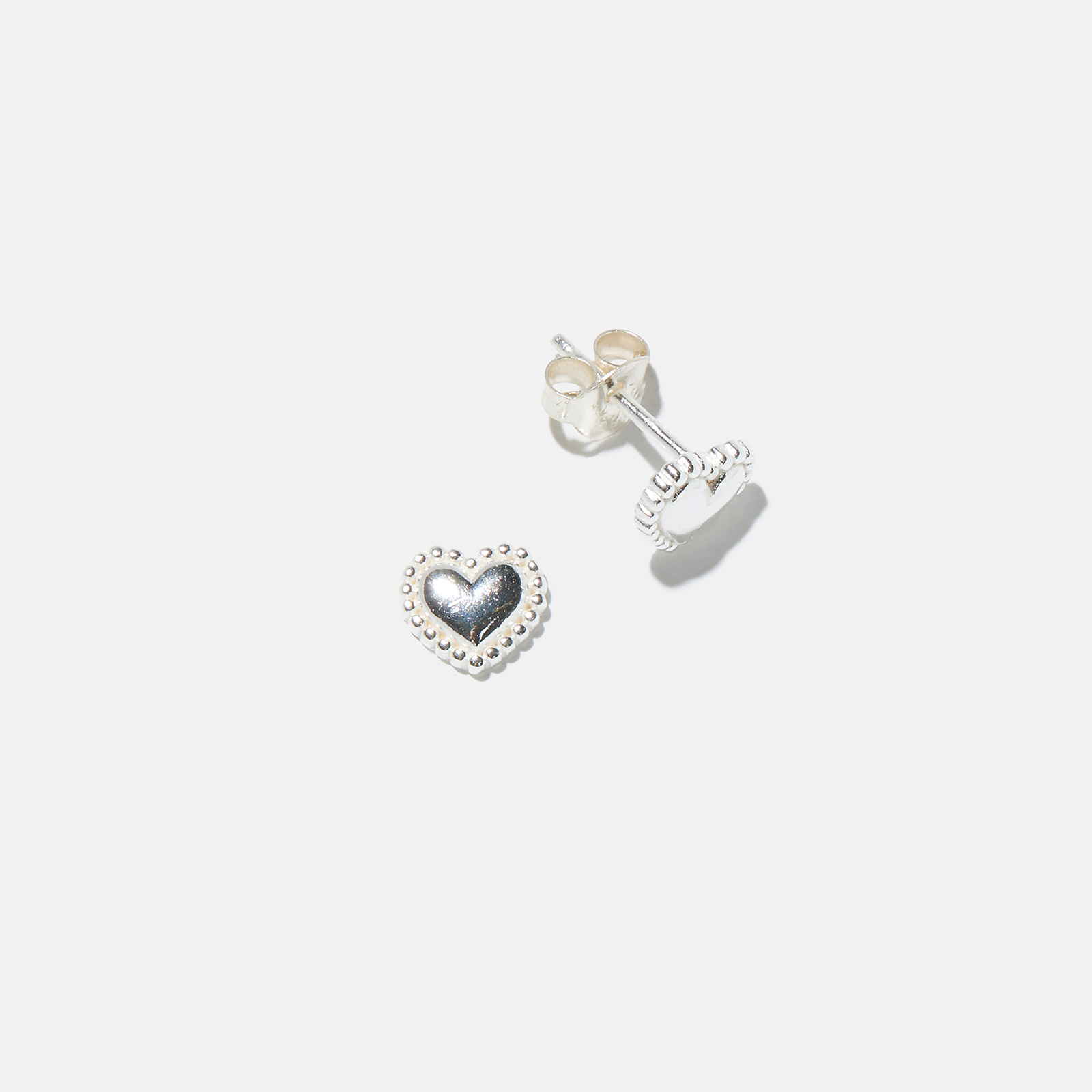 Silverörhängen för barn - dekorerade hjärtan