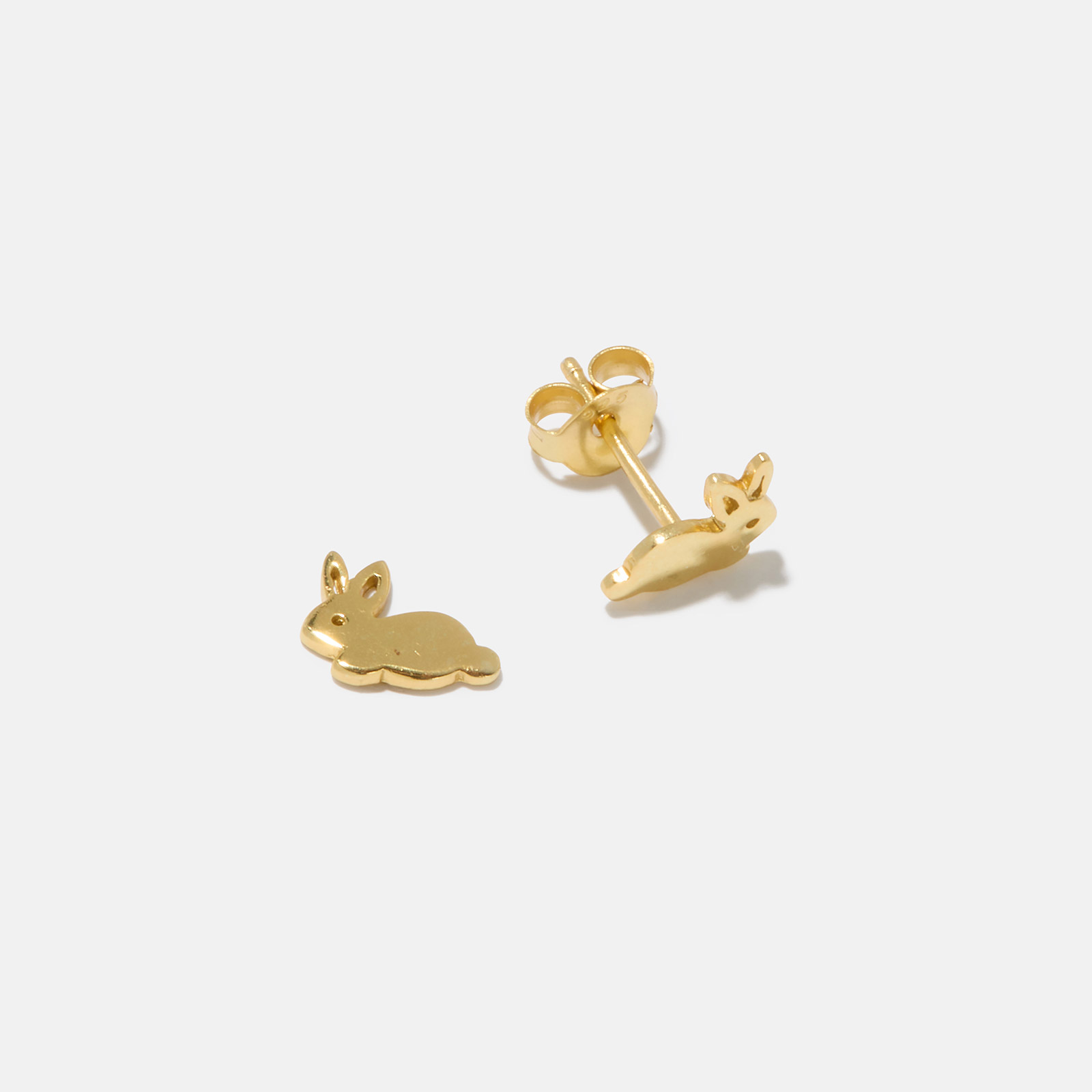 Guldpläterade silverörhängen för barn - kaniner