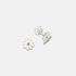 Silverörhängen för barn - studs vita blommor
