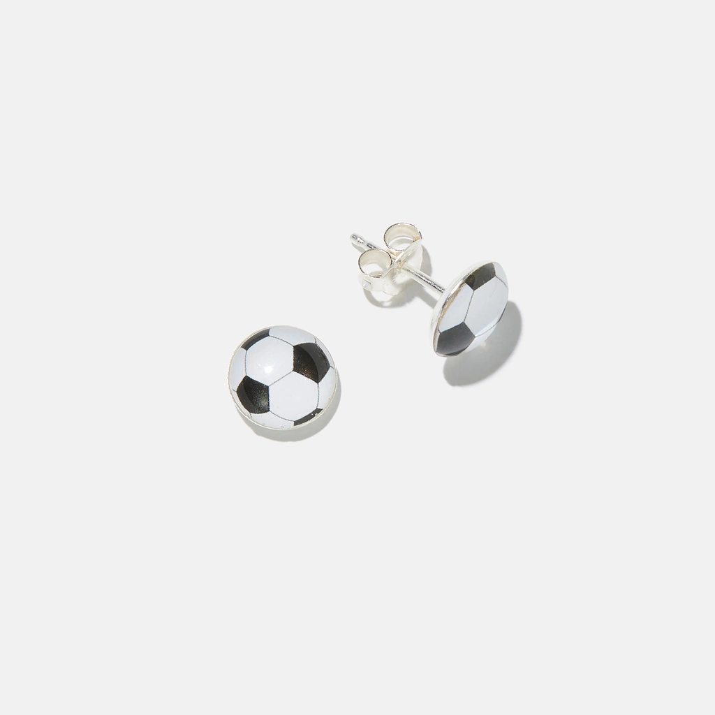 Silverörhängen för barn - studs fotbollar