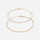 Guldfärgade armband dam - 2 pack