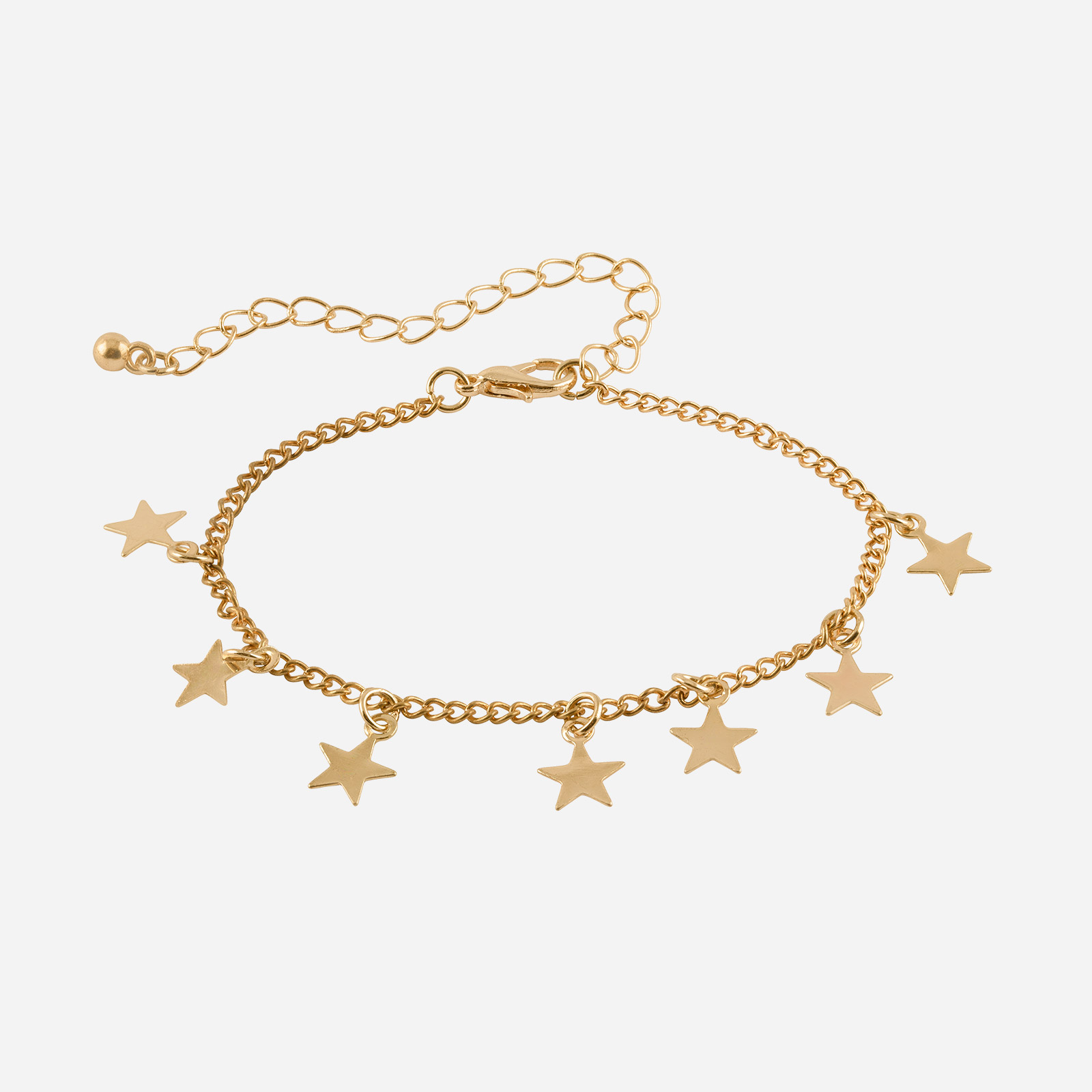 Guldfärgat armband med hängande stjärnor