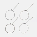 4-pack silverfärgade armband dam