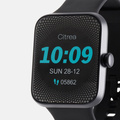 Citrea Smart Watch - gummi, svart, 1,5 tum