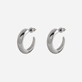 Silverfärgade örhängen - öppna hoops 15 mm