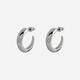 Silverfärgade örhängen - öppna hoops 15 mm
