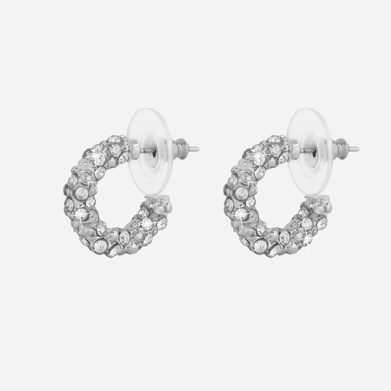 Silverfärgade örhängen - hoops 15 mm