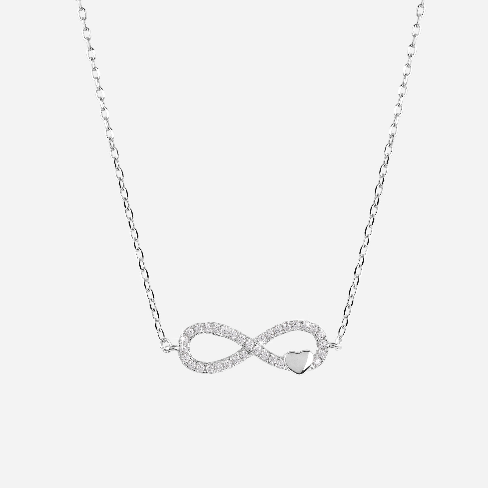 Halsband i äkta silver - infinitysymbol, 42+5 cm