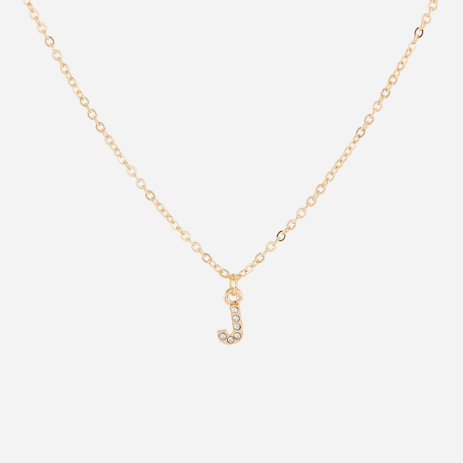 Guldfärgat halsband - bokstav J