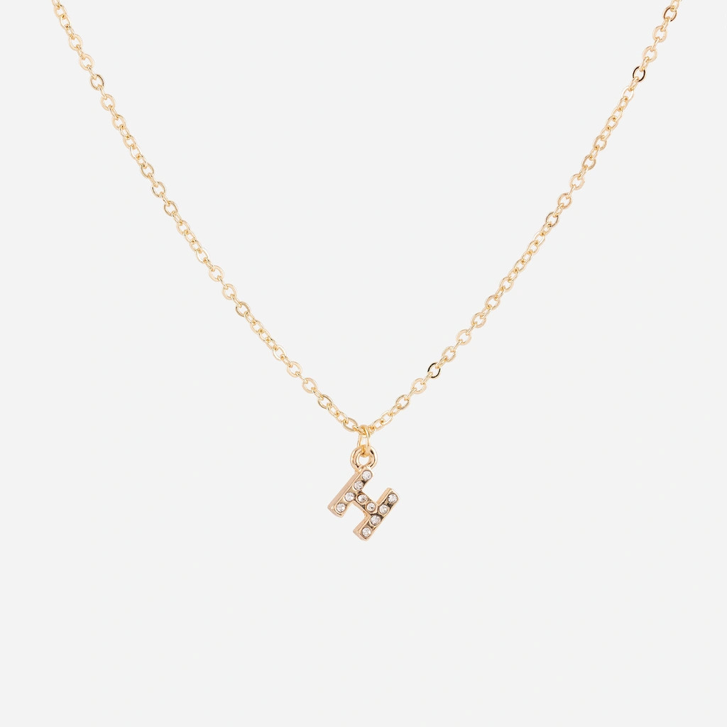 Guldfärgat halsband - bokstav H