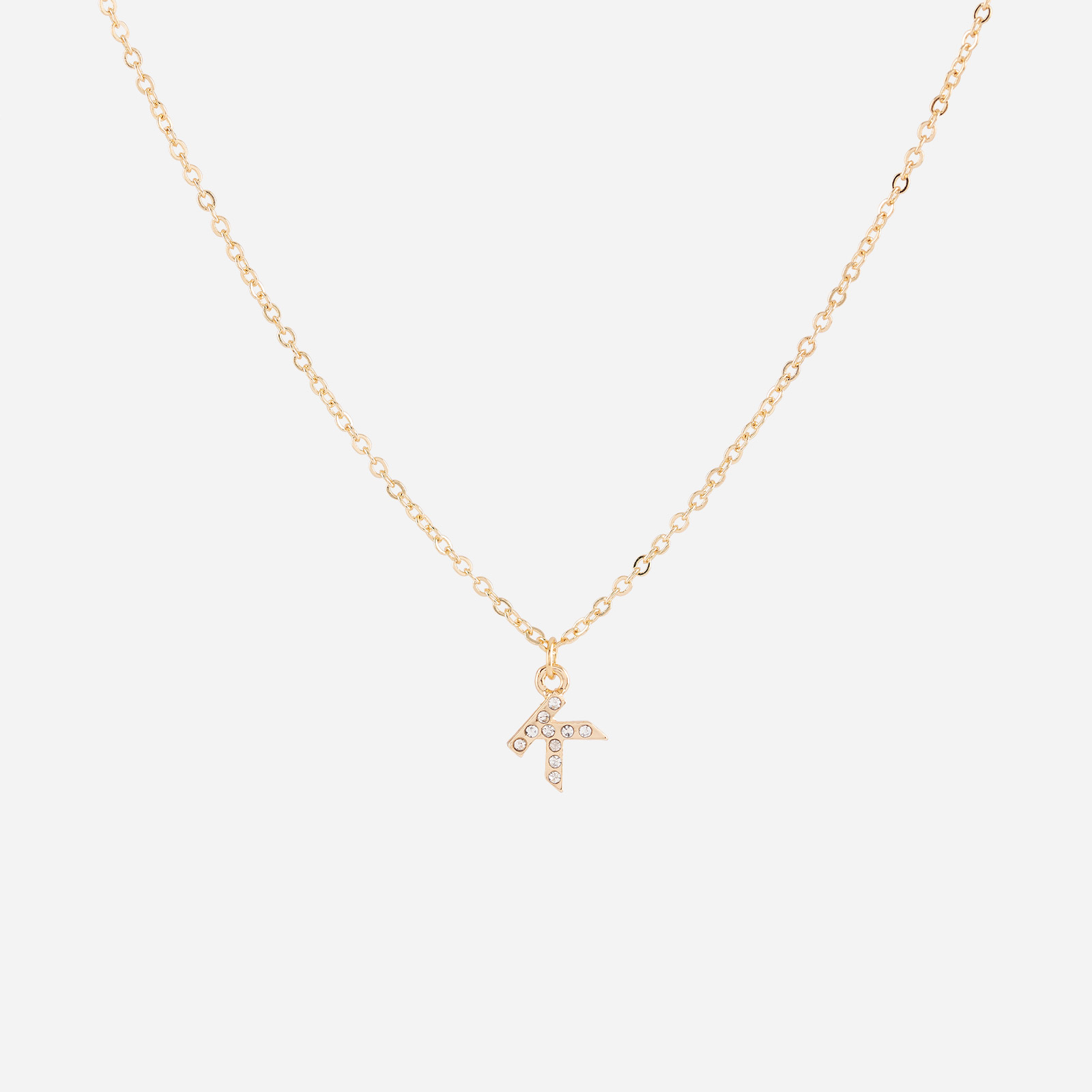 Guldfärgat halsband - bokstav K