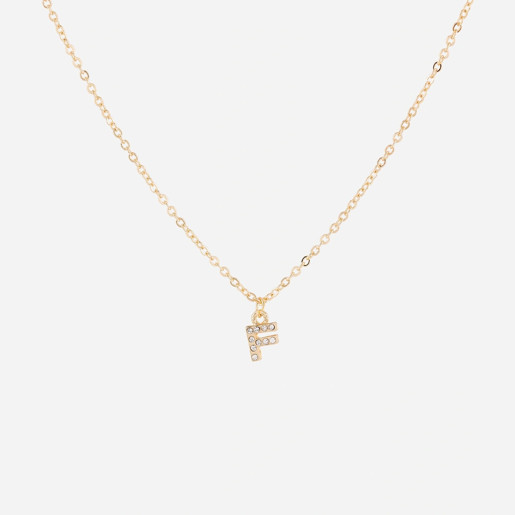 Guldfärgat halsband - bokstav F