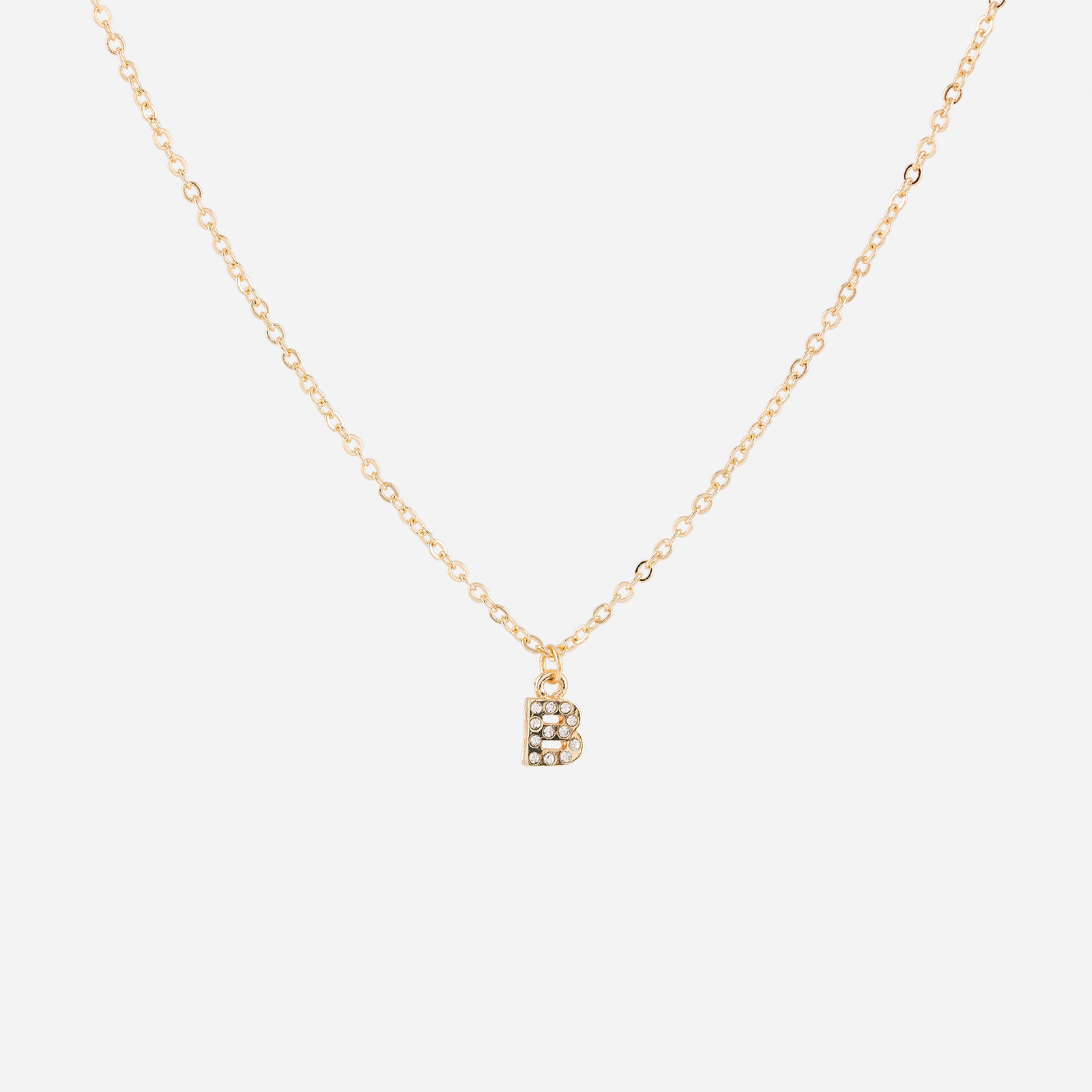 Guldfärgat halsband - bokstav B