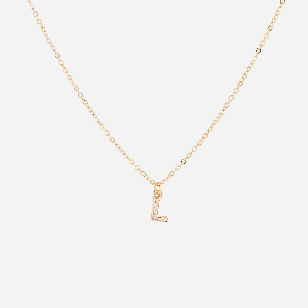 Guldfärgat halsband - bokstav L