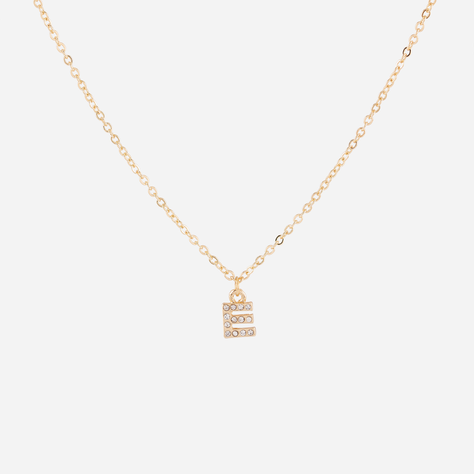 Guldfärgat halsband - bokstav E