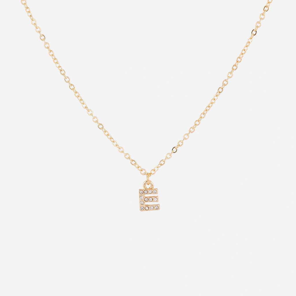 Guldfärgat halsband - bokstav E