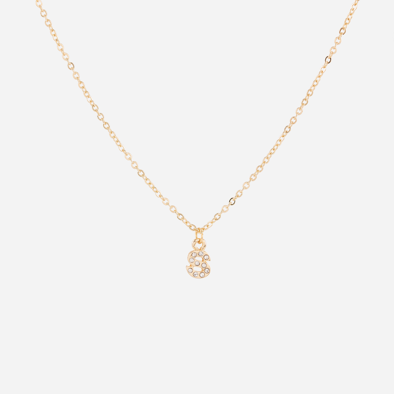 Guldfärgat halsband - bokstav S