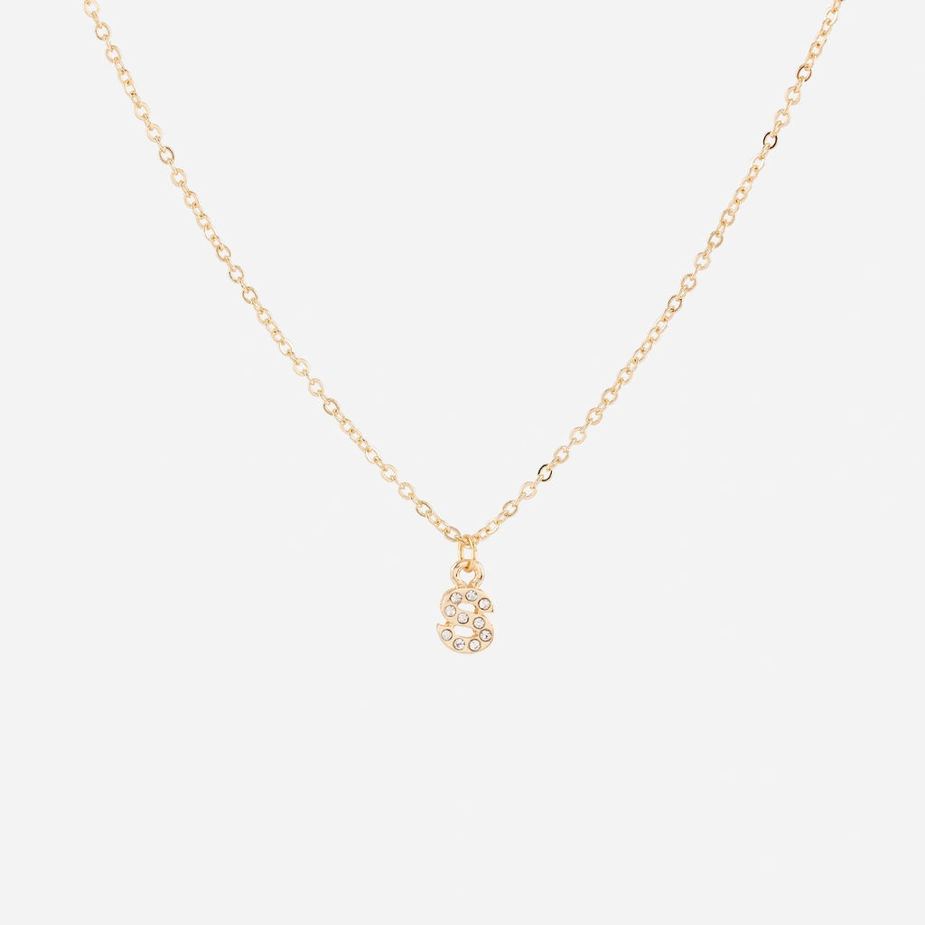 Guldfärgat halsband - bokstav S